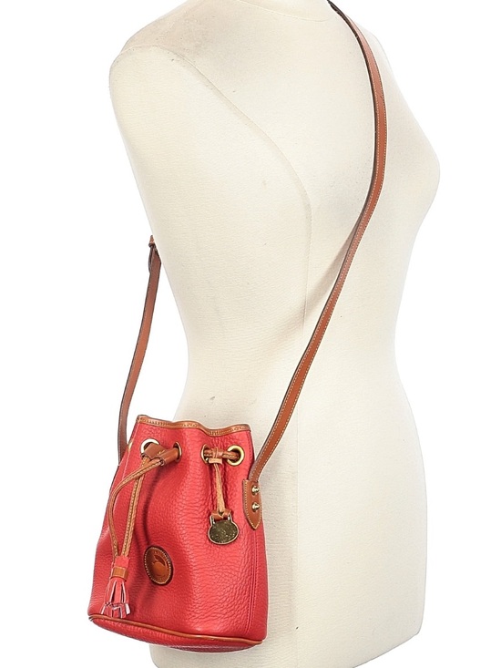 Dooney & Bourke Handbags - Dooney & Bourke Red Pebble All Weather Leather Drawstring Crossbody